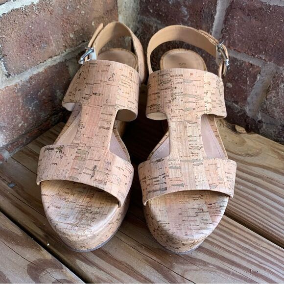 Schutz Shoes 9.5 Frankia Boho Cork Wedge Heel Open Toe Strappy Platform Sandals - Picture 3 of 10
